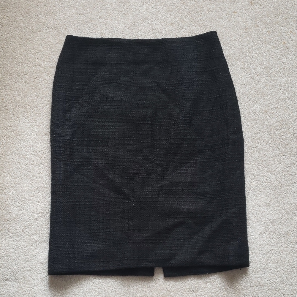 Theory Classic Black Wool Pencil Skirt